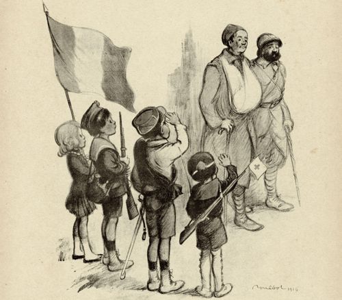 La journée de Paris de 1916. Dessin de Poulbot publié dans La Guerre documentée. [1918] (©AD94)