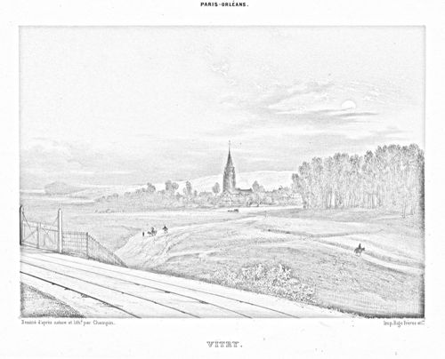 La plaine de Vitry. Lithographie. Archives départementales du Val-de-Marne, 6FIA Vitry 2