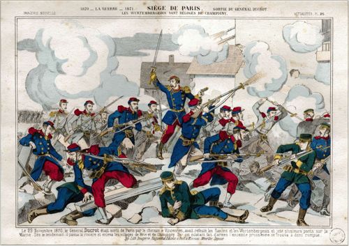La bataille de Champigny. Fin du XIXème siècle. © AD94, 6FIA Champingy 6